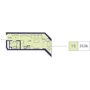 Студия квартира, вторичка, 25м2, 9/20 этаж