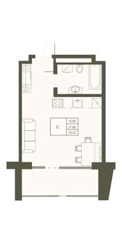 1-к квартира, вторичка, 35м2, 7/22 этаж