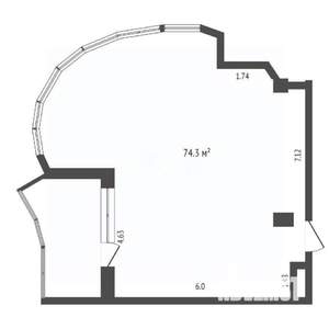 2-к квартира, вторичка, 74м2, 4/12 этаж