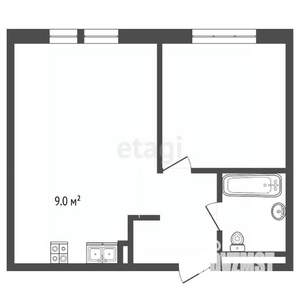 2-к квартира, вторичка, 63м2, 9/9 этаж
