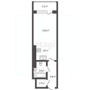 Студия квартира, строящийся дом, 36м2, 15/17 этаж