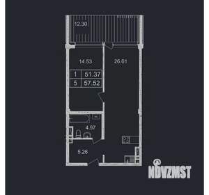 2-к квартира, вторичка, 58м2, 6/8 этаж