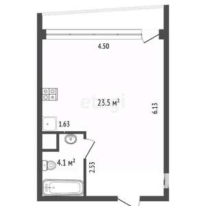 Студия квартира, вторичка, 32м2, 4/6 этаж