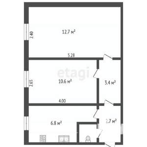 2-к квартира, вторичка, 37м2, 1/4 этаж