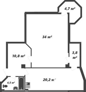 3-к квартира, вторичка, 77м2, 1/12 этаж