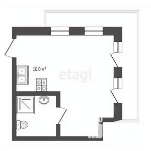 Студия квартира, вторичка, 70м2, 4/4 этаж