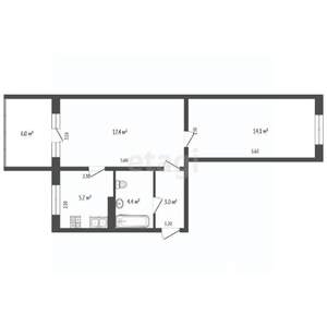 2-к квартира, вторичка, 44м2, 3/5 этаж