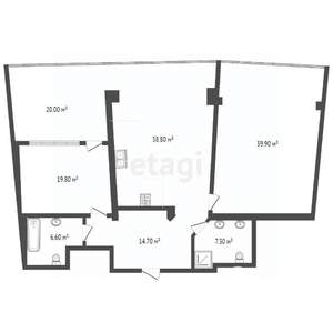 3-к квартира, вторичка, 147м2, 2/13 этаж