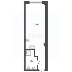 Студия квартира, сданный дом, 32м2, 6/8 этаж