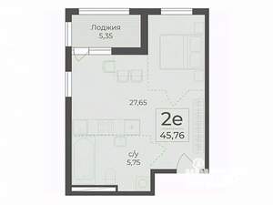 Студия квартира, вторичка, 46м2, 4/15 этаж