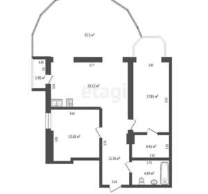 3-к квартира, вторичка, 107м2, 7/14 этаж