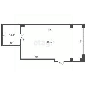 Студия квартира, вторичка, 33м2, 3/7 этаж