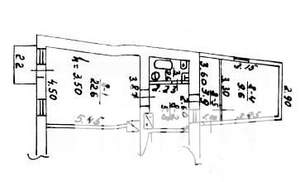 2-к квартира, вторичка, 45м2, 3/3 этаж