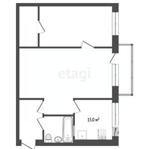 2-к квартира, вторичка, 55м2, 4/4 этаж