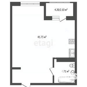 1-к квартира, вторичка, 51м2, 2/11 этаж