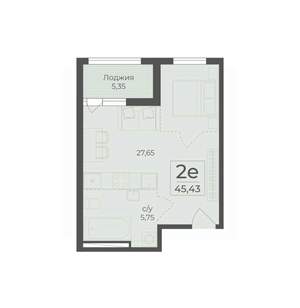 1-к квартира, вторичка, 45м2, 6/18 этаж