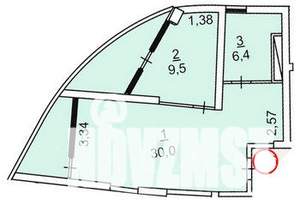 1-к квартира, вторичка, 56м2, 10/12 этаж