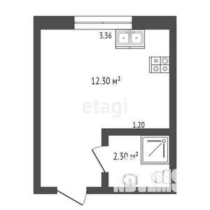 Студия квартира, вторичка, 15м2, 4/7 этаж