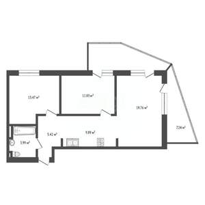 3-к квартира, вторичка, 65м2, 3/8 этаж