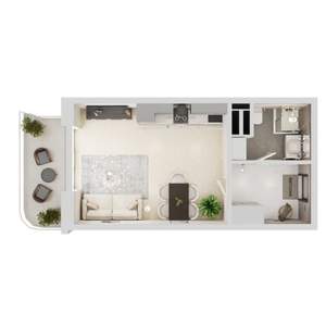 Студия квартира, строящийся дом, 41м2, 11/19 этаж