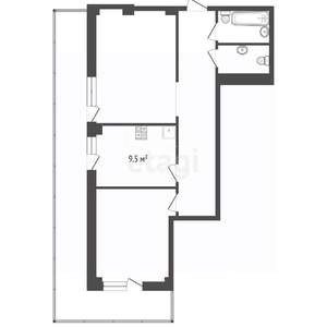 2-к квартира, вторичка, 87м2, 6/14 этаж