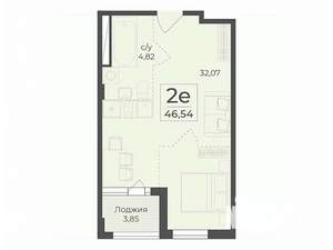 Студия квартира, вторичка, 47м2, 3/15 этаж