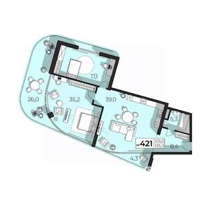 2-к квартира, вторичка, 135м2, 4/6 этаж