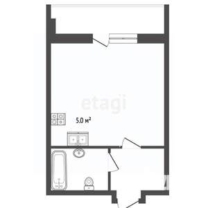 1-к квартира, вторичка, 50м2, 5/10 этаж