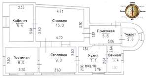 4-к квартира, вторичка, 60м2, 2/2 этаж