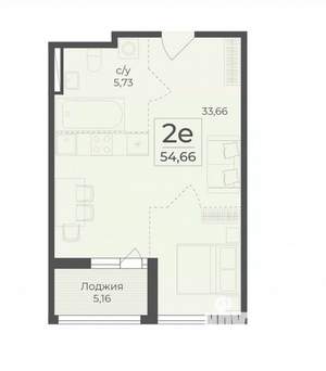 2-к квартира, вторичка, 55м2, 2/18 этаж