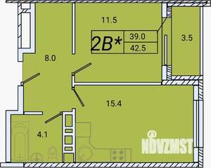 1-к квартира, вторичка, 46м2, 1/8 этаж