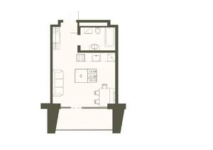 Студия квартира, вторичка, 35м2, 8/22 этаж