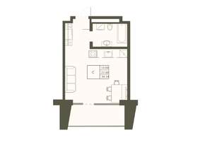 1-к квартира, строящийся дом, 35м2, 9/22 этаж