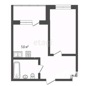 Студия квартира, сданный дом, 45м2, 6/8 этаж