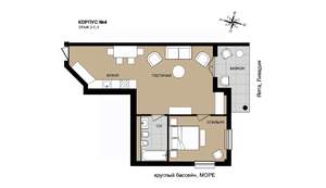 1-к квартира, вторичка, 67м2, 6/8 этаж