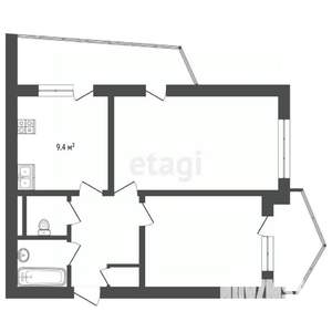 2-к квартира, вторичка, 51м2, 5/9 этаж