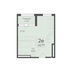 2-к квартира, вторичка, 41м2, 4/18 этаж