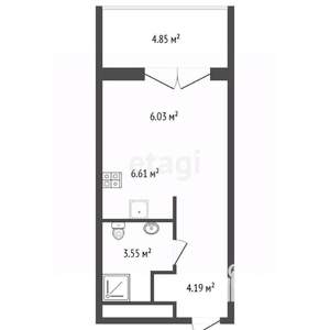 Студия квартира, вторичка, 25м2, 2/8 этаж