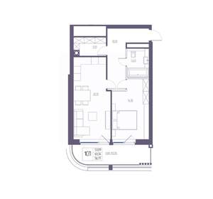 1-к квартира, вторичка, 63м2, 2/8 этаж