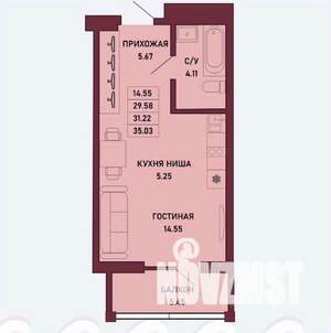 Студия квартира, вторичка, 31м2, 3/16 этаж