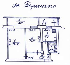 2-к квартира, вторичка, 48м2, 1/4 этаж