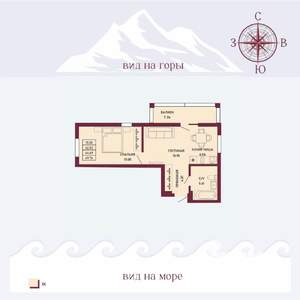1-к квартира, вторичка, 45м2, 10/16 этаж