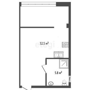 Студия квартира, вторичка, 38м2, 2/8 этаж