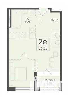 2-к квартира, вторичка, 53м2, 2/15 этаж