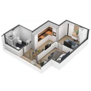 1-к квартира, строящийся дом, 38м2, 8/8 этаж