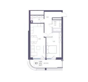 1-к квартира, вторичка, 63м2, 3/8 этаж