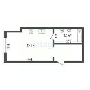 Студия квартира, вторичка, 20м2, 1/6 этаж