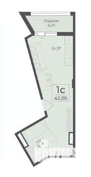 1-к квартира, строящийся дом, 42м2, 3/15 этаж
