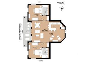 3-к квартира, вторичка, 132м2, 7/8 этаж