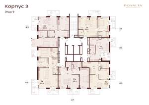 2-к квартира, вторичка, 67м2, 9/9 этаж